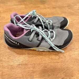 Merrell Trail Glove Shoes Women's 5.5 Black Gray Purple Athletic Shoes Barefoot